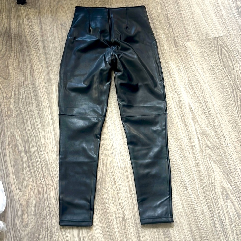 NEW! Black high waisted vegan leather pants.